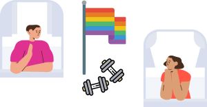 Queer and Trans Affirming Workout Resources Illustration